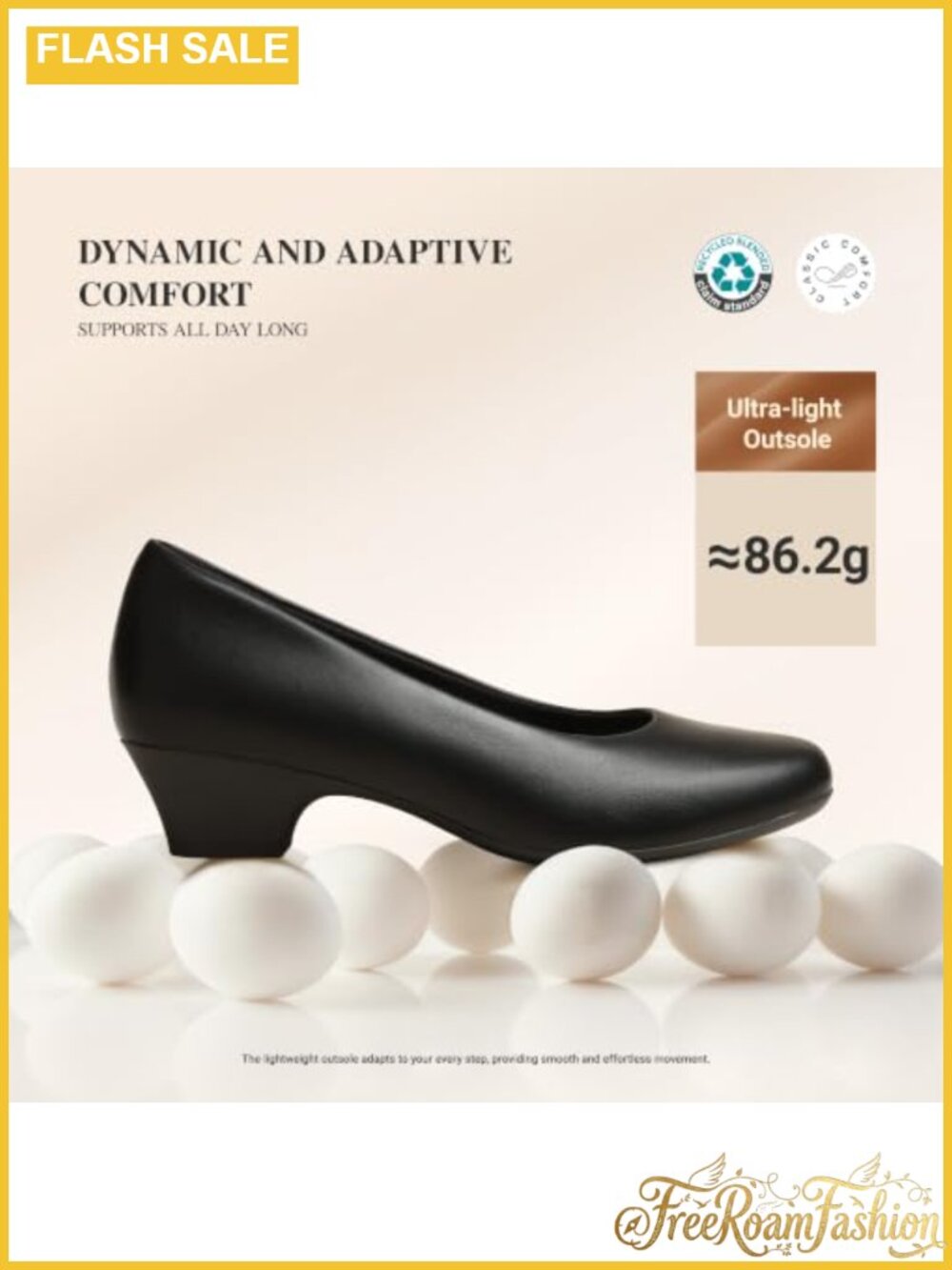 Faux Leather Low Block Heel Pumps Arch Support Closed Toe Dress Shoes - Picture 4 of 6